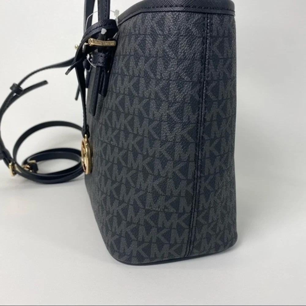 Michael Kors Jet Set Travel Extra-Small Logo Top-Zip Tote Satchel Crossbody Bag